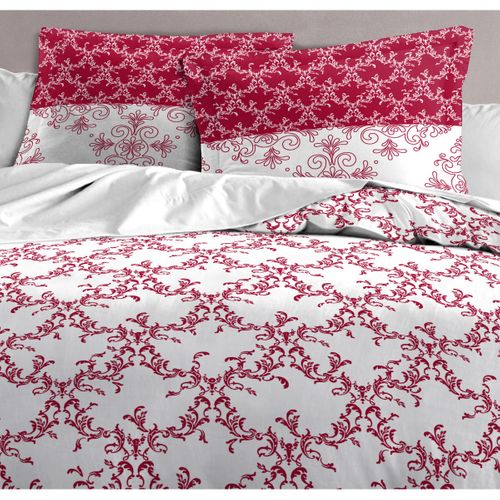 La Frise Parure De Couette 100% Coton - Bordeaux - 240x260 Cm