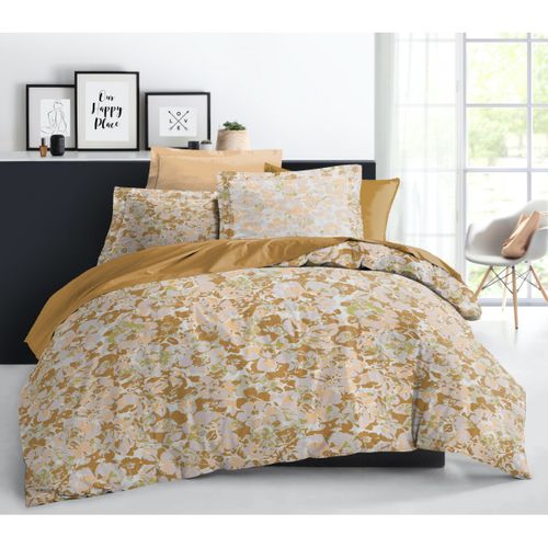 Camouflage Parure De Couette 100% Coton - Jaune - 240x260 Cm