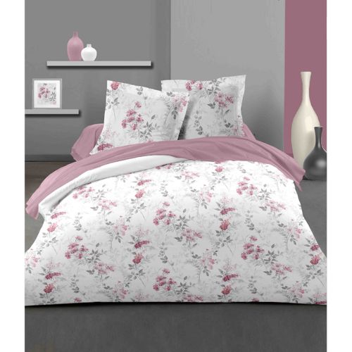 Pompadour Parure De Couette 100% Coton - Rose - 240x260 Cm