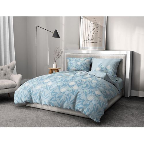 Tempete Florale Parure De Couette 100% Coton - Bleu - 220x240 Cm