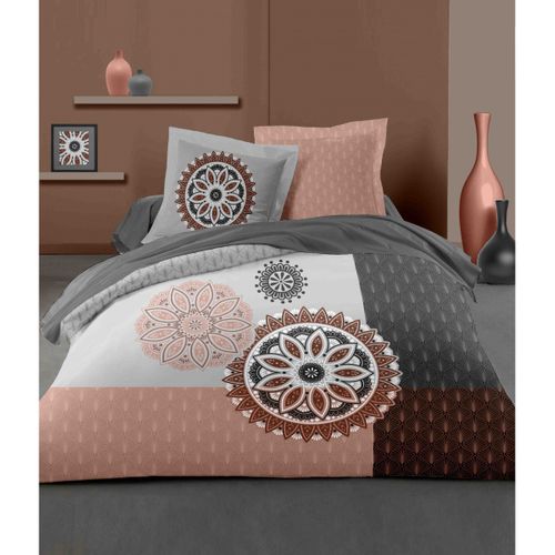 Yucatan Parure De Couette 100% Coton - Rose - 240x260 Cm