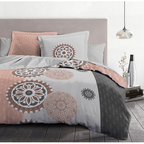 Yucatan Parure De Couette 100% Coton - Rose - 240x260 Cm