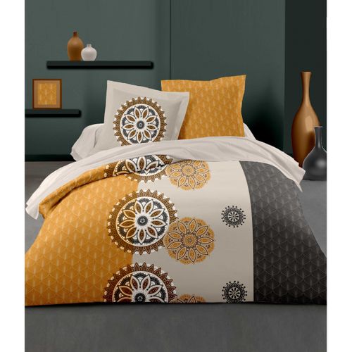 Yucatan Parure De Couette 100% Coton - Orange - 220x240 Cm