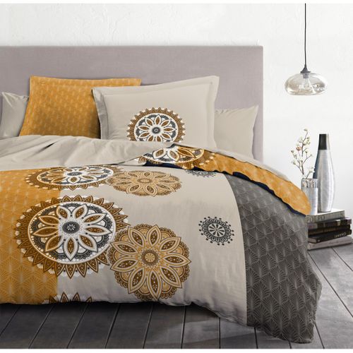 Yucatan Parure De Couette 100% Coton - Orange - 240x260 Cm