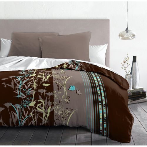 Philosophie Parure De Couette Microfibre - Chocolat - 240 X 260 Cm