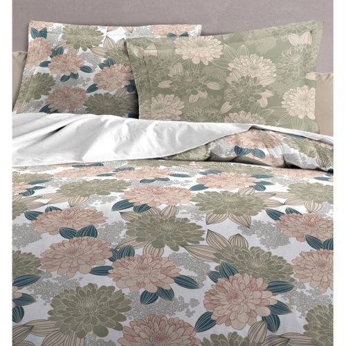 Parure De Couette 100% Coton 57 Fils Couleurs - Vert, Matière - 100% Coton, Tailles - 220 X 240 Cm