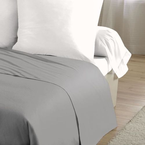 Drap Plat Microfibre 82g Gris Clair 180x290 Cm
