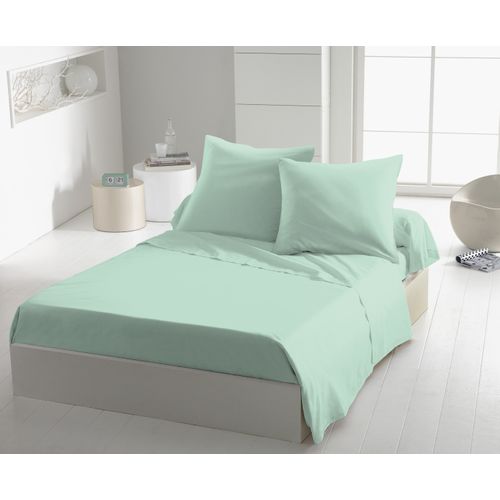 Drap Plat Microfibre 82g Vert D'eau 180x290 Cm