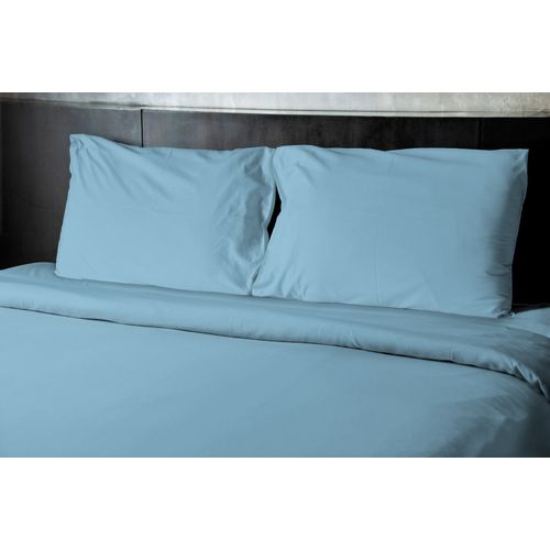 Drap Plat Microfibre 82g Bleu Ciel 180x290 Cm