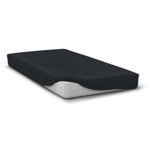 Drap Housse - Hp72105 - Microfibre 82 G - 180 X 200 Cm - Bonnet 30 Cm - Noir
