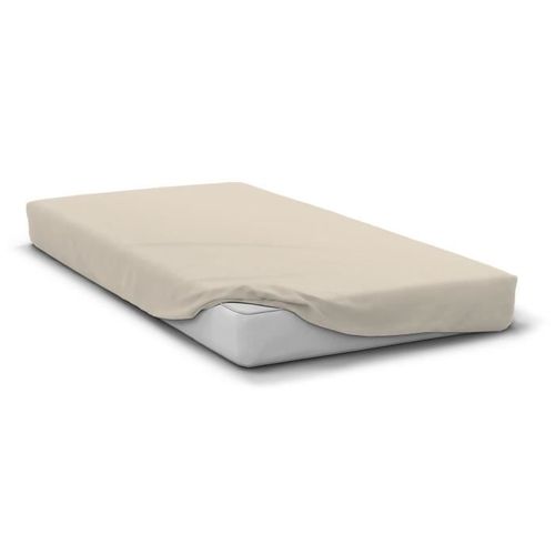 Drap Housse - Hp72113 - Microfibre 82 G - 180 X 200 Cm - Bonnet 30 Cm - Beige Ivoire