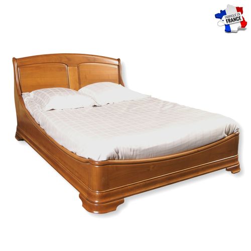 Cadre De Lit 140x190 Cm, Merisier Massif