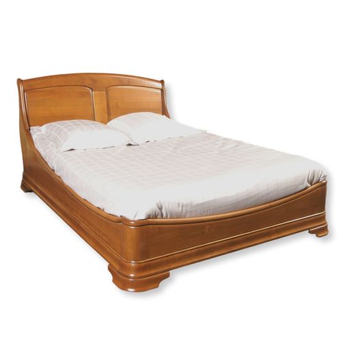 Cadre De Lit 140x190 Cm, Merisier Massif