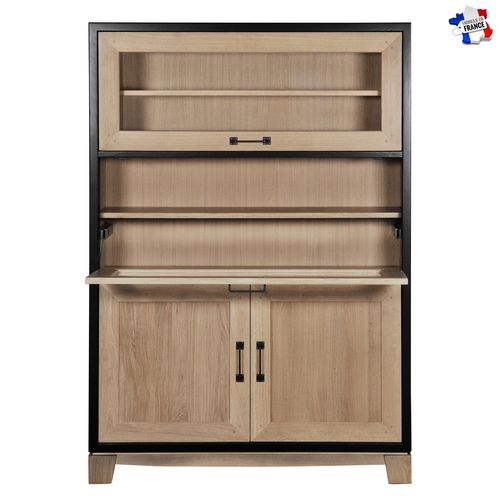 Bibliothèque Vitrée De Collectionneur, Chêne Massif