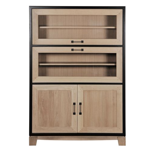 Bibliothèque Vitrée De Collectionneur, Chêne Massif