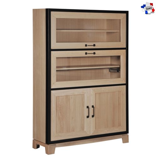 Bibliothèque Vitrée De Collectionneur, Chêne Massif