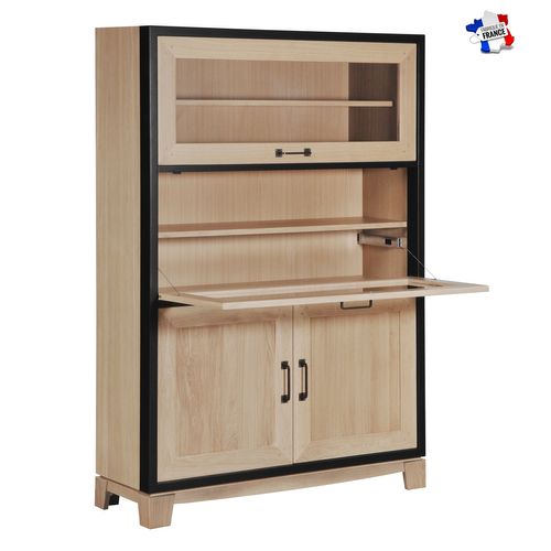 Bibliothèque Vitrée De Collectionneur, Chêne Massif