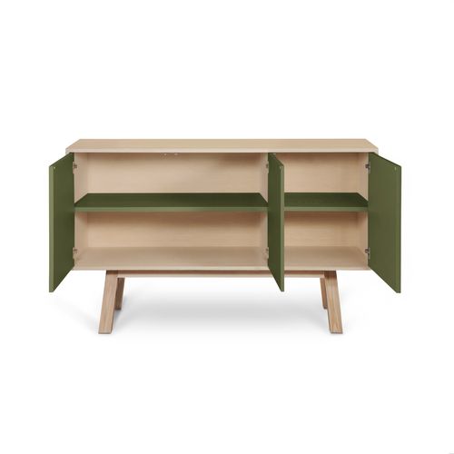 Buffet En Frêne 3 Portes 140 Cm, Hauteur 94 Cm