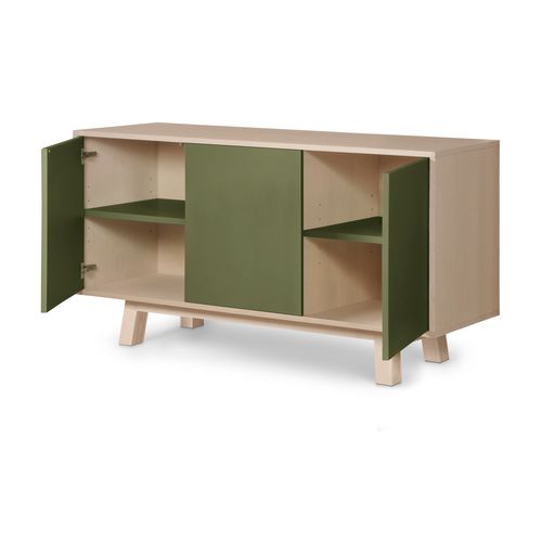 Buffet Bas 3 Portes 140 Cm, En Frêne