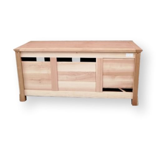 Meuble TV 2 Portes Coulissantes, Merisier Massif
