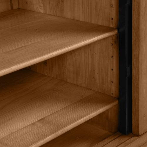 Meuble TV 4 Portes Coulissantes, Chêne Massif