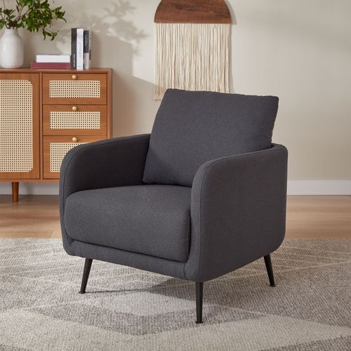 Fauteuil Design Emma Bouclette Gris Souris