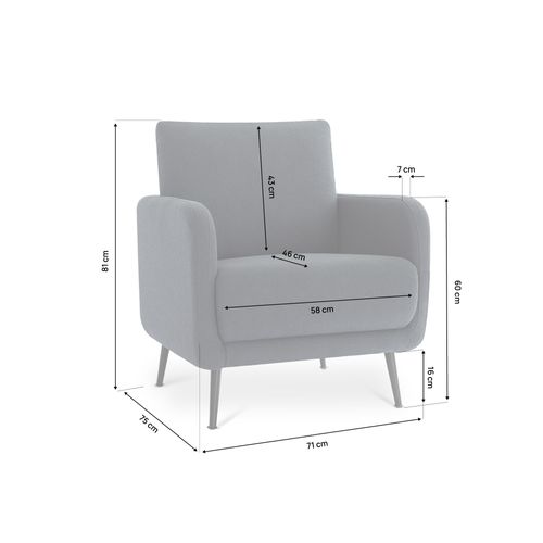 Fauteuil Design Emma Bouclette Gris Souris