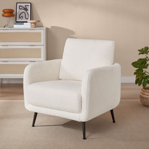 Fauteuil Design Emma Bouclette Blanc