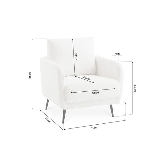 Fauteuil Design Emma Bouclette Blanc