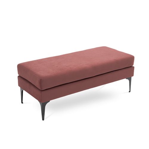 Banc/bout De Lit Max Velours Vieux Rose