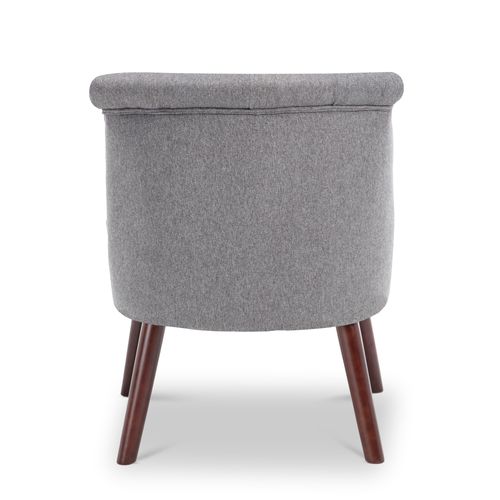 Lot De 2 Fauteuils Crapaud Jacques Capitonné Tissu Gris Foncé