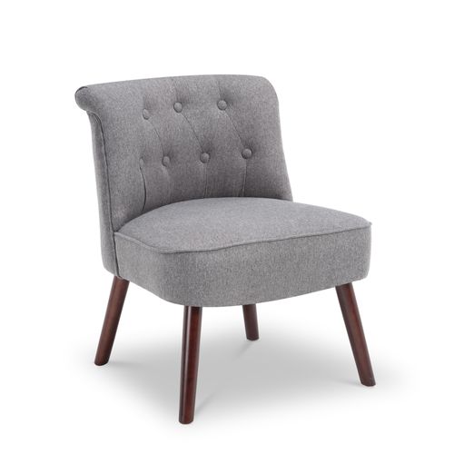 Lot De 2 Fauteuils Crapaud Jacques Capitonné Tissu Gris Foncé