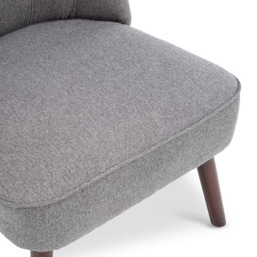 Lot De 2 Fauteuils Crapaud Jacques Capitonné Tissu Gris Foncé