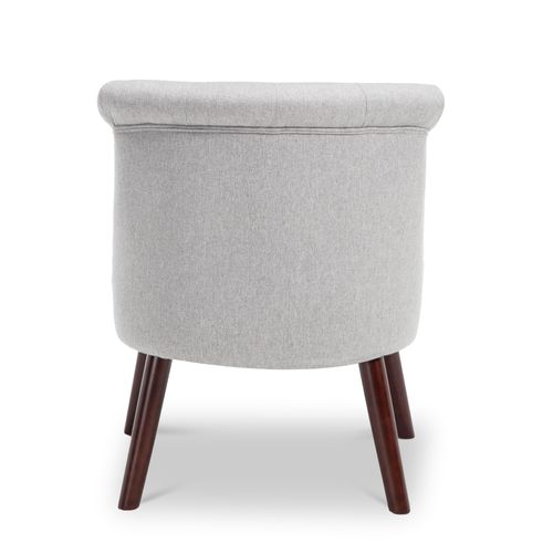 Lot De 2 Fauteuils Crapaud Jacques Capitonné Tissu Gris Clair