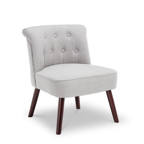 Lot De 2 Fauteuils Crapaud Jacques Capitonné Tissu Gris Clair