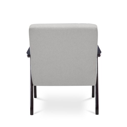 Fauteuil En Bois Vintage Erik Tissu Gris