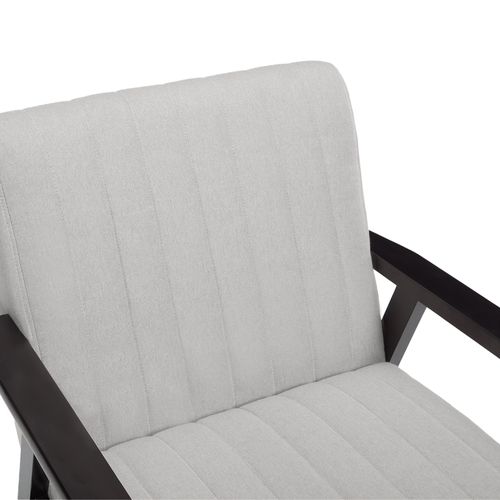 Fauteuil En Bois Vintage Erik Tissu Gris