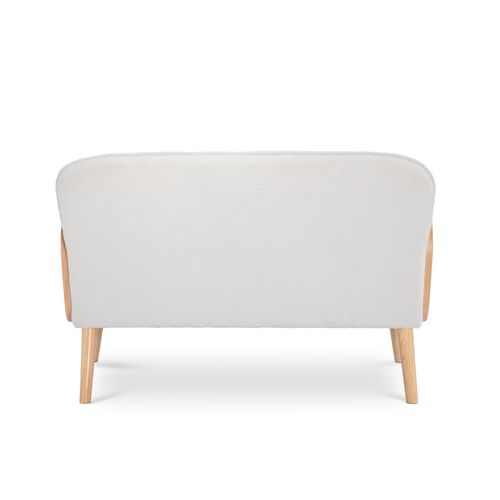 Canapé Bohème 2 Places Rosi Cannage Et Bouclette Blanc