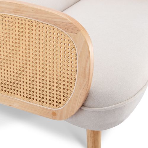 Canapé Bohème 2 Places Rosi En Cannage Et Lin Beige