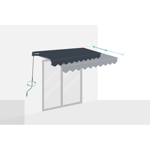 Store Banne Monobloc Vecchio 2,5x2m - Toile Premium 320g/m² Gris