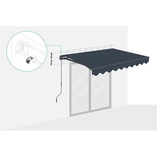 Store Banne Monobloc Vecchio 2,5x2m - Toile Premium 320g/m² Gris