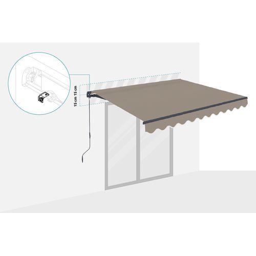 Store Banne Monobloc Vecchio 3x2,5m - Toile Premium 320g/m² Taupe