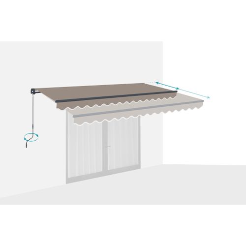 Store Banne Monobloc Vecchio 4x3m - Toile Premium 320g/m² Taupe