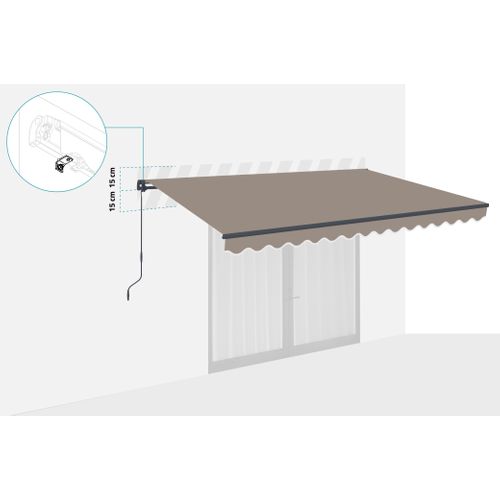 Store Banne Monobloc Vecchio 4x3m - Toile Premium 320g/m² Taupe