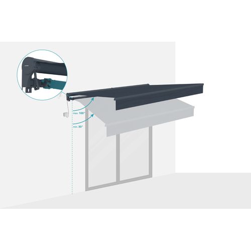 Store Banne Semi-coffre Motorisé Fazzio 3x2,5m - Toile Premium 320g/m² Gris