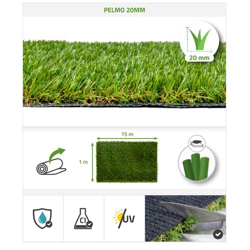 Gazon Synthétique Pelmo 1m X 15m - 20mm