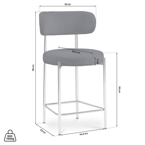 Lot De 2 Tabourets De Bar Bouclettes Style Contemporain Nova Bleu Nuit