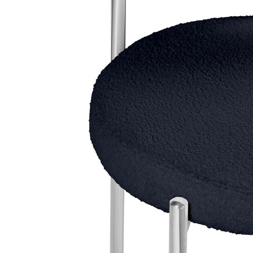 Lot De 2 Tabourets De Bar Bouclettes Style Contemporain Nova Bleu Nuit