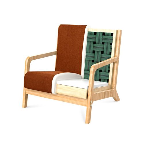 Fauteuil Scandinave Vintage Marie Velours Côtelé Terracotta
