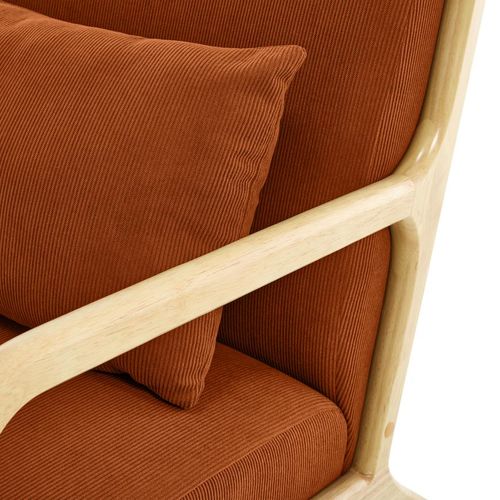 Fauteuil Scandinave Vintage Marie Velours Côtelé Terracotta